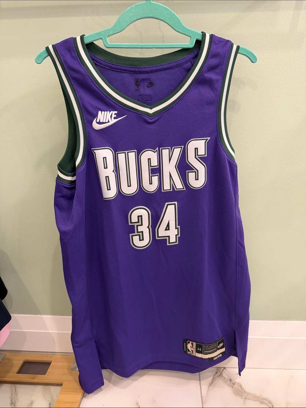Nike Purple Milwaukee Bucks #34 Giannis Basketball Jersey